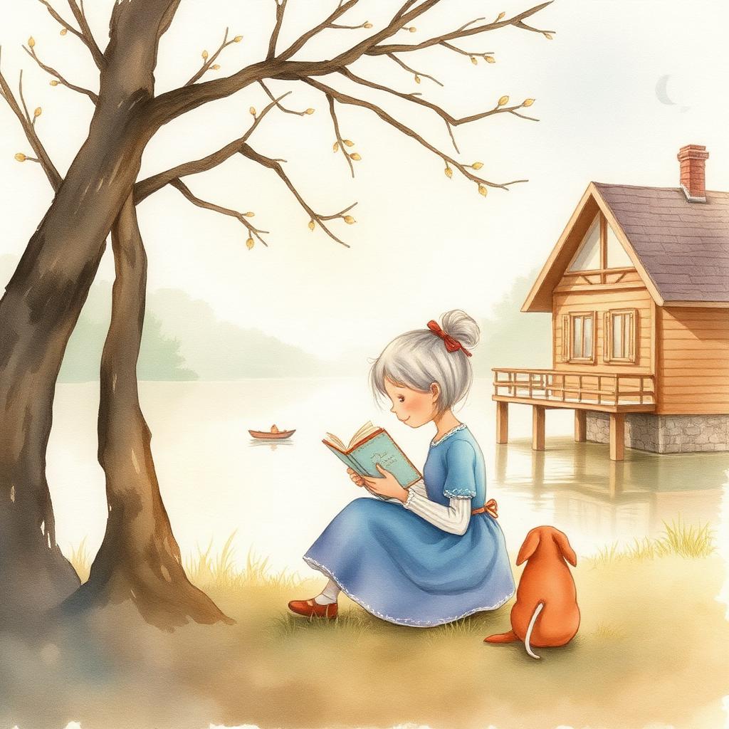 Watercolor art style example